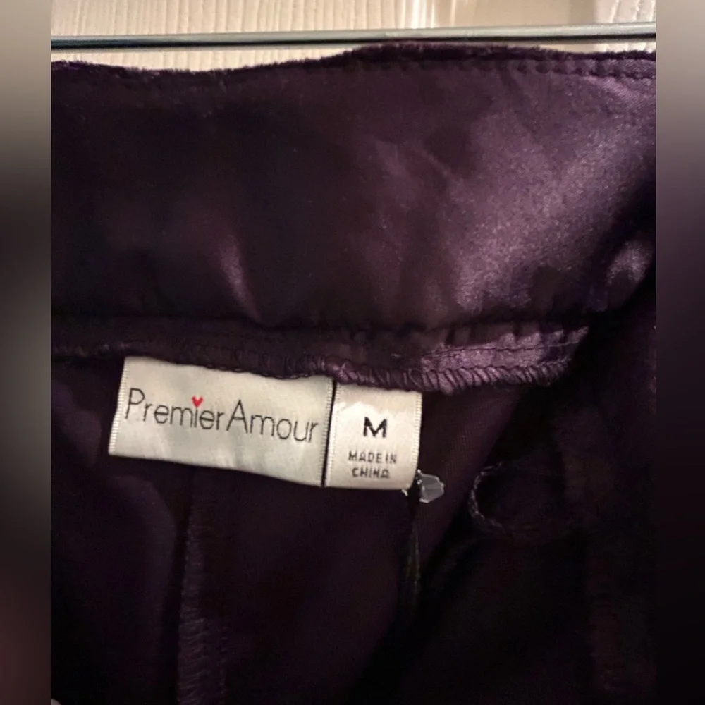 NWT JCPenny Premier Amour Velvet Plum Fitted Boot leg Pants - Picture 4 of 7